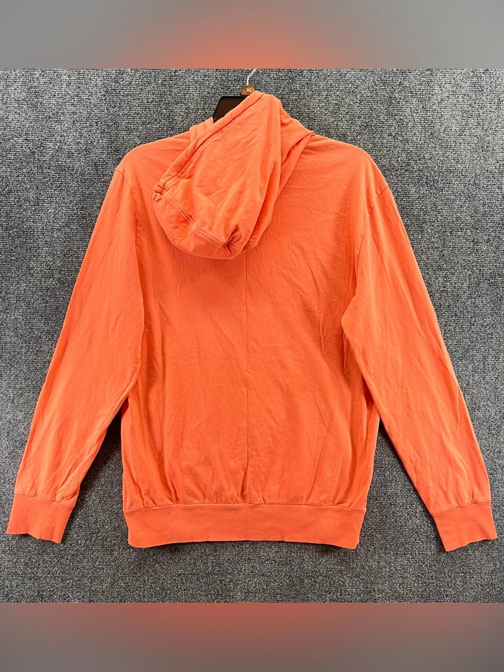 Lacoste Hoodie Mens M Orange Cotton Jersey Lightweight Logo Pullover Sweatshirt